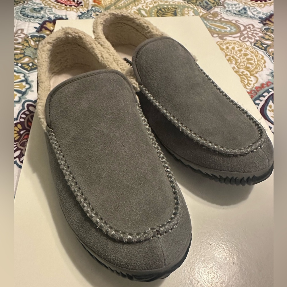 Sorel Dude Moc Gray Suede Men’s Slippers NIB